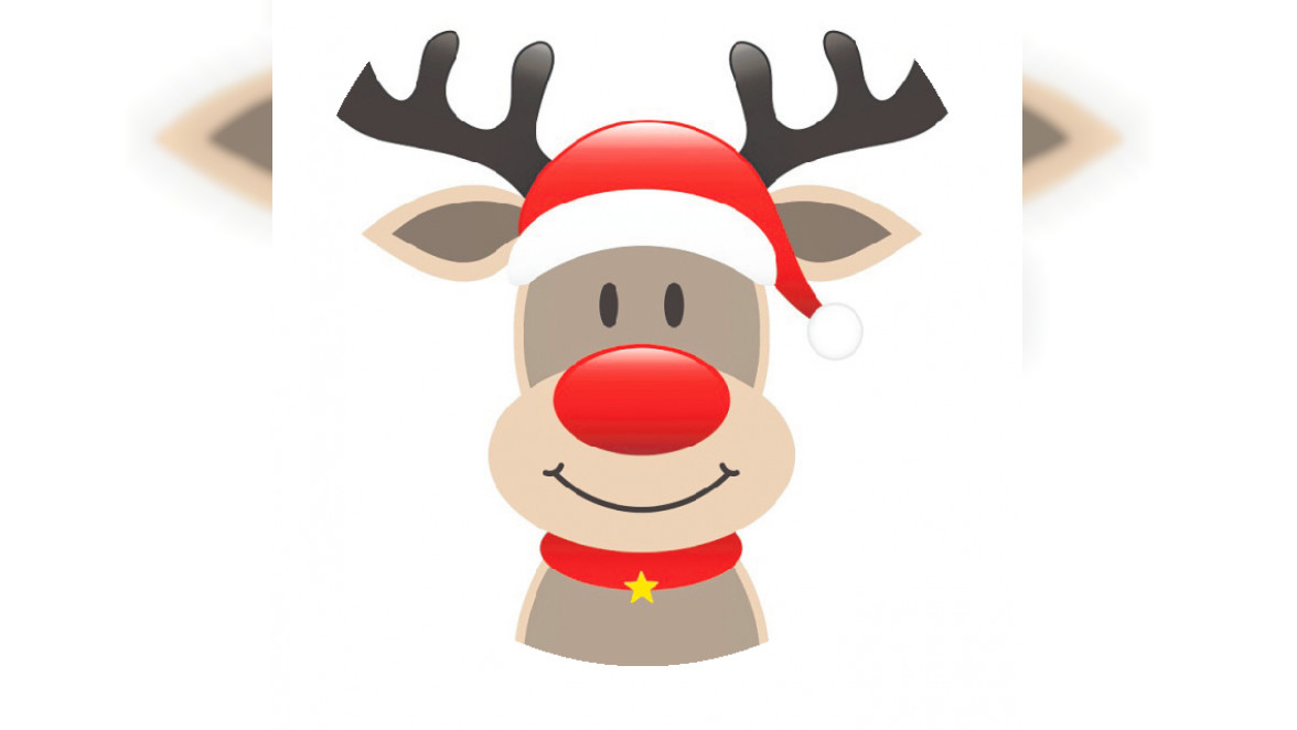 Rudolf die rote Nase Rentier in einer Weihnachtsmütze Grafik · Creative  Fabrica