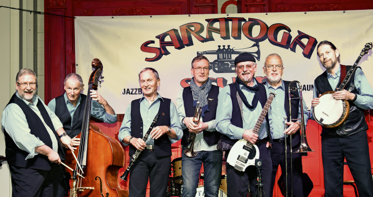 Saratoga Seven Jazzband spielt zugunsten von „Kleine Kinder - immer satt” im Trachtenhaus des Mühlenviertels 
