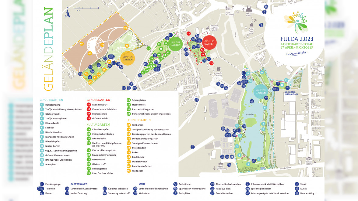 Geländeplan der Landesgartenschau Fulda 2.023