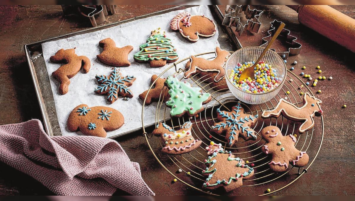 Bunte Lebkuchen-Plätzchen