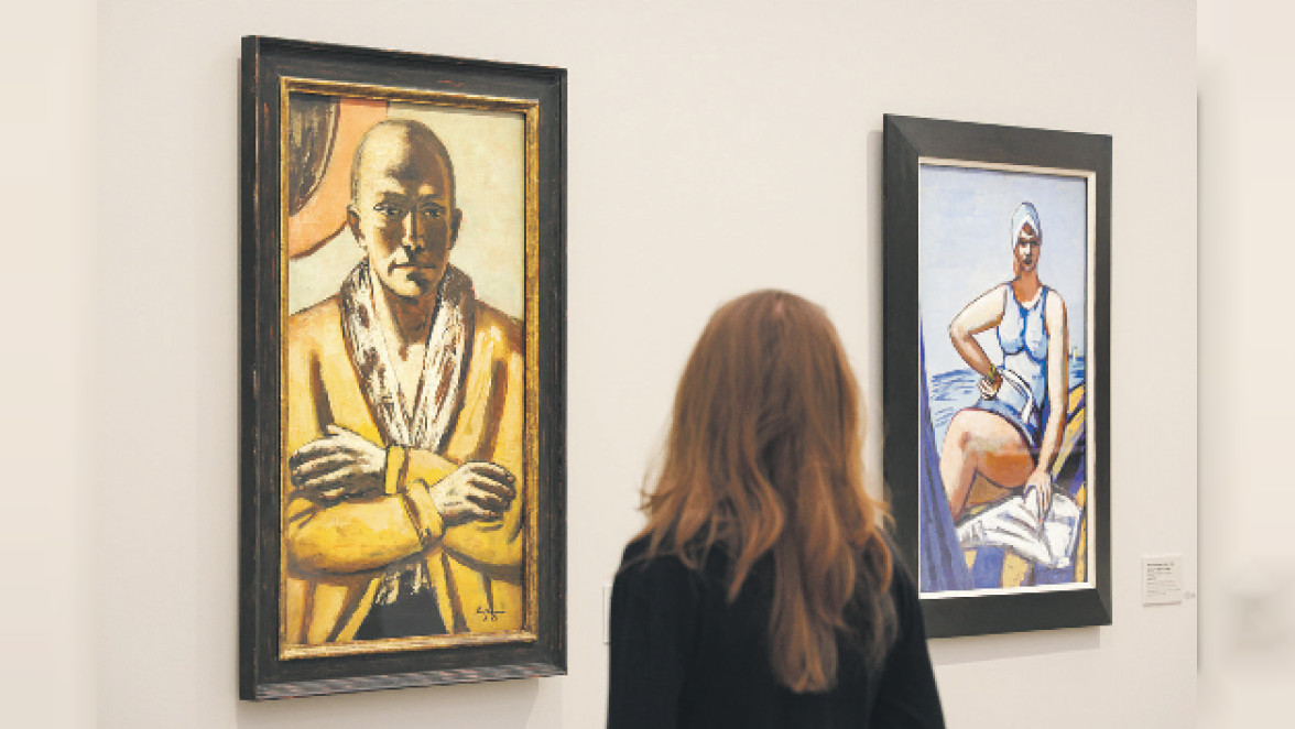 Die Gemälde Max Beckmann | Selbstbildnis gelb-rosa | 1943 | Sammlung Würth | Inv. 18854 und Quappi in Blau im Boot | 1926/1950 | Sammlung Würth | Inv. 5835 im Museum Würth 2. Foto: Ufuk Arslan