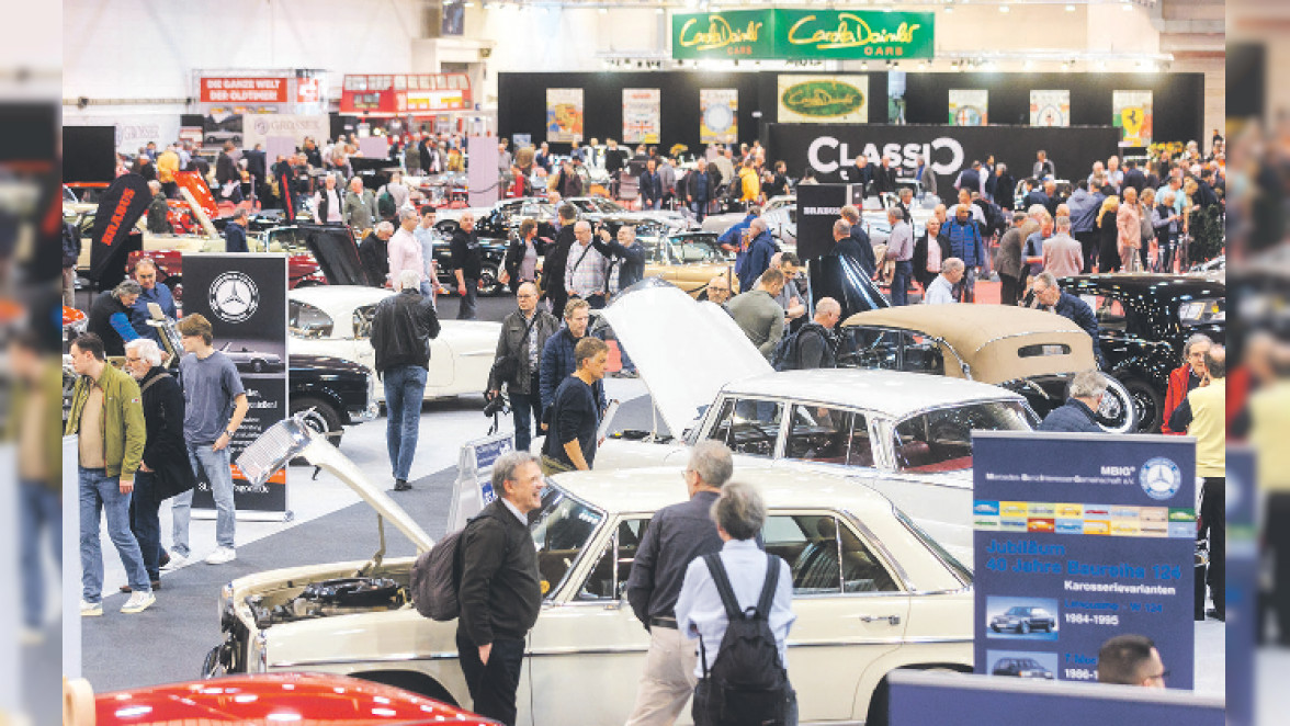 Zur 35. Techno-Classica im April in Essen werden erwartet: Gut 2.700 Sammler-Automobile zum Kauf, mehr als 1.000 Aussteller und rund 200 Clubs