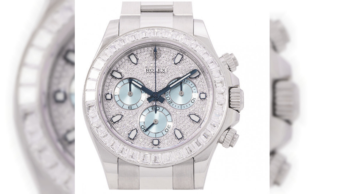 Rolex Cosmograph Daytona „Platinum Diamond“ | LOT 60| Startpreis 180.000 EUR | Versteigerung am 6.4.2024. Foto: Eppli