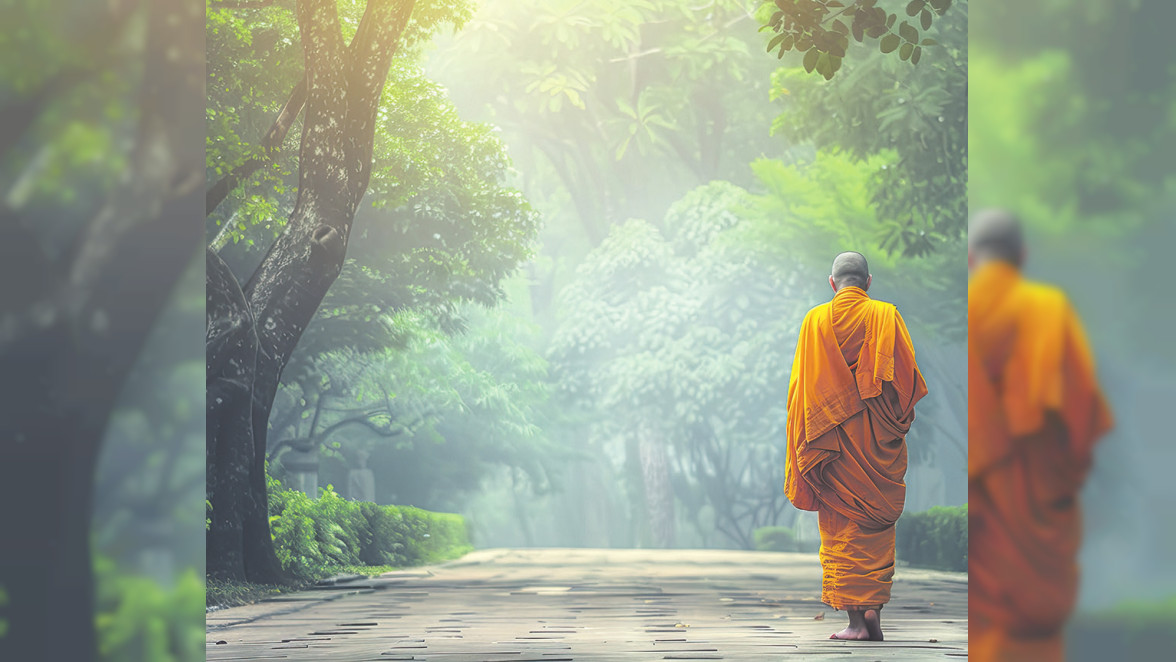 Buddhistischer Mönch bei Luang Prabang. Die Stadt im Norden von Laos ist ein UNESCO-Weltkulturerbe und gilt als Inbegriff von Entschleunigung. Foto: Kitta_stock.adobe.com