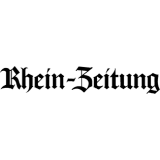 Rhein-Zeitung Logo, in Schwarzem Schriftzug