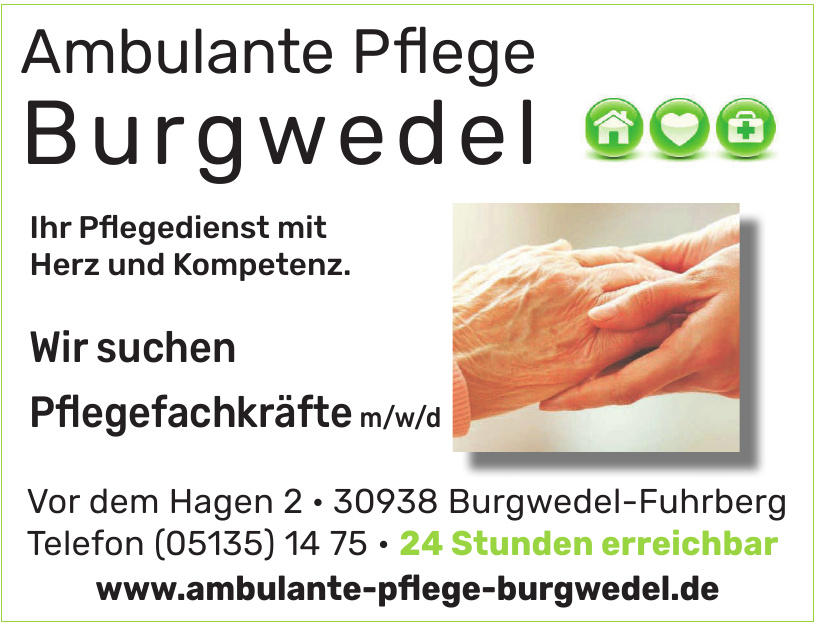 Ambulante Pflege Burgwedel Pflegefachkräfte willkommen! Hannoversche