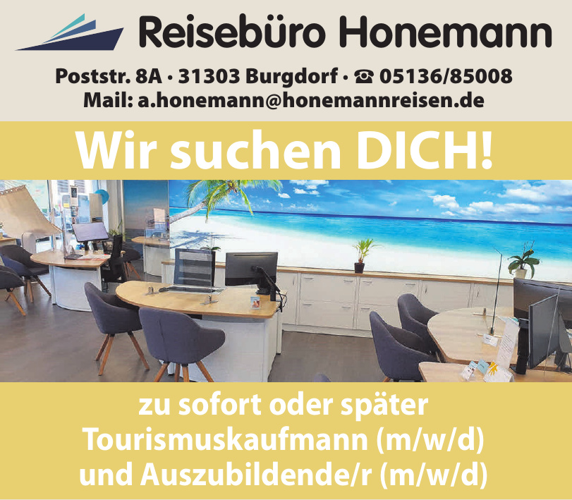Reisebüro Honemann Burgdorf Reiseverkehrskaufleute Hannoversche Zeitung