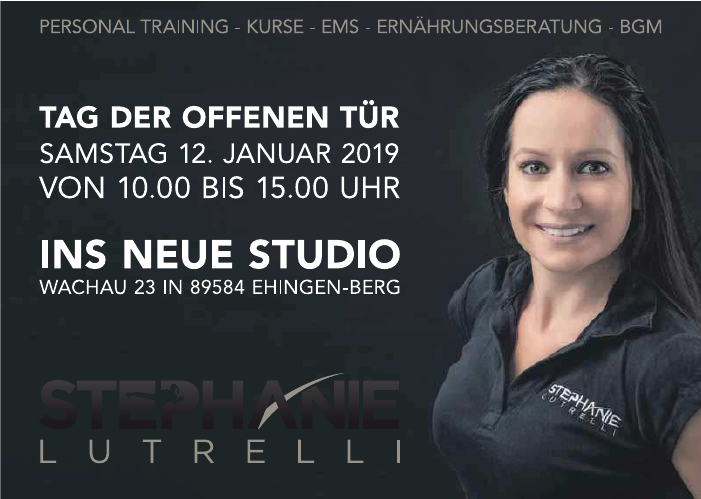 Ehingen-Berg: Jetzt das neue Studio von Stephanie Lutrelli besuchen ...