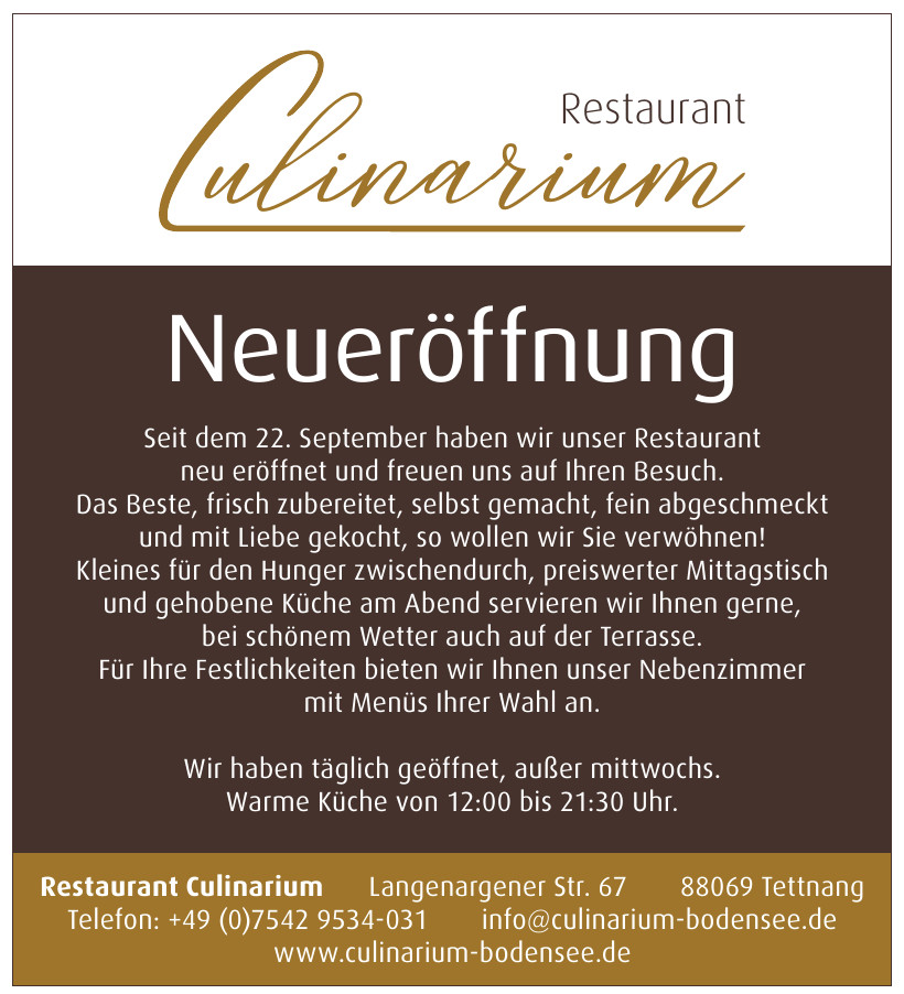 Genuss neu erleben im Restaurant Culinarium Schwäbischer Verlag