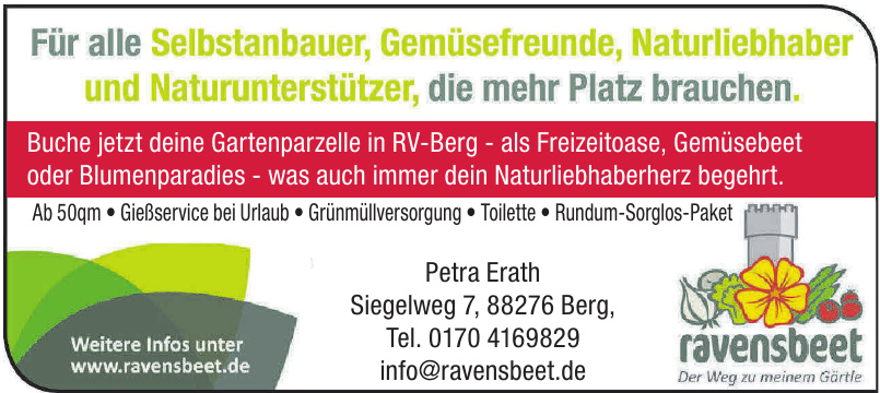 RavensBeet Berg/RavensburgGrillplatz in der Natur pachten
