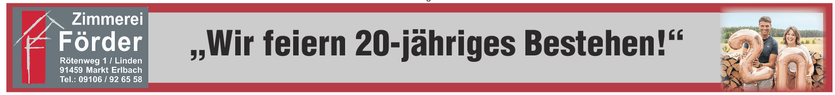 Zimmerei Förder in Markt Erlbach: Seit 20 Jahren aus gutem Holz geschnitzt