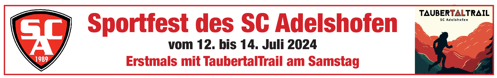 Sportfest des SC Adelshofen vom 12. bis 14. Juli: Grußwort des 1. Vorsitzenden des SC Adelshofen e.V. 