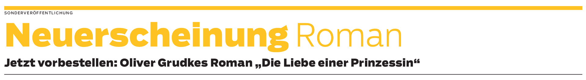 Neuerscheinung eines Romans mit limitierter Auflage