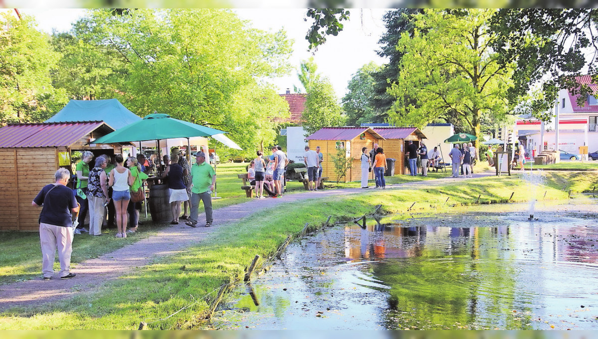 Jossgrund-Burgjoß: Spessartmarkt im Juni im Park von Burgjoß