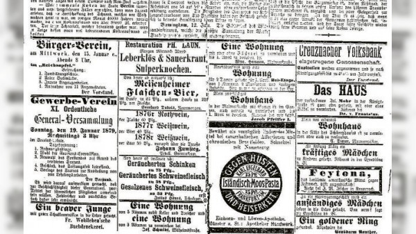 Skurriles Treiben im Oeffentlichen Anzeiger von 1879