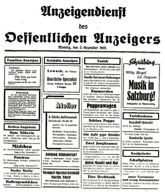 „Oeffentliche Anzeiger“: Das bittere Ende eines „wahnsinnigen Krieges“