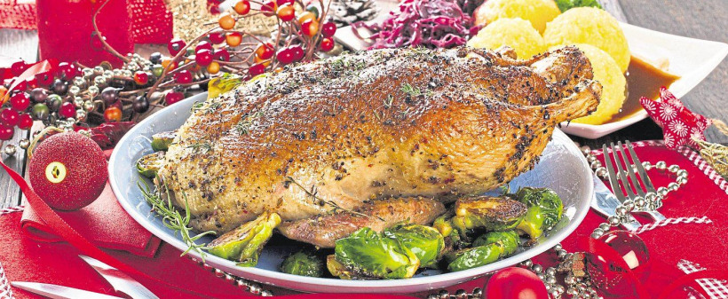 Weihnachtsgans auf den Tisch