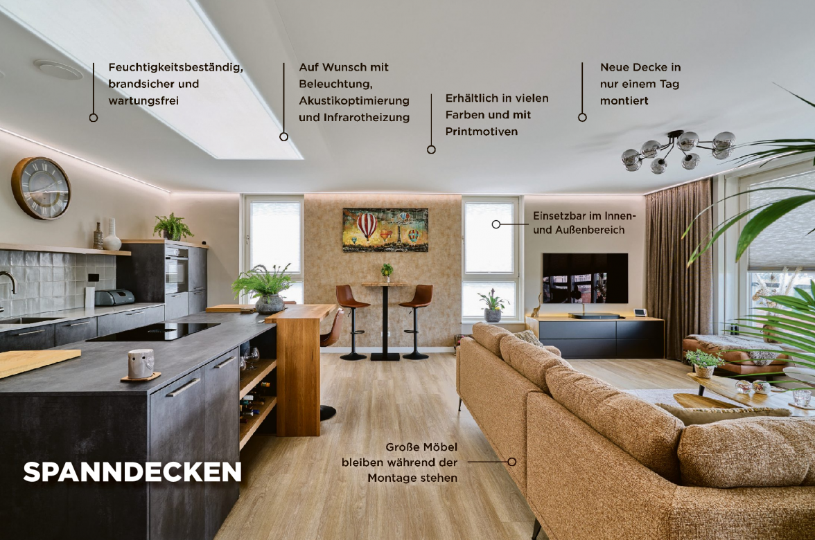 Spanndecken: die clevere Art der Deckenrenovierung
