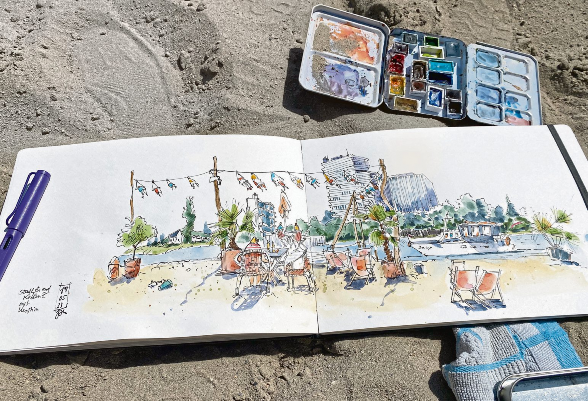 Urlaub mit Stift und Pinsel
