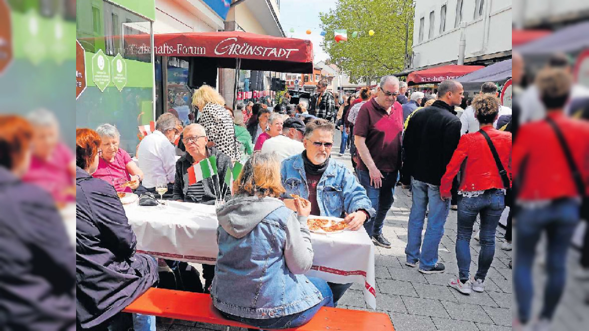 Mediterranes Flair in der Fußgängerzone in Grünstadt