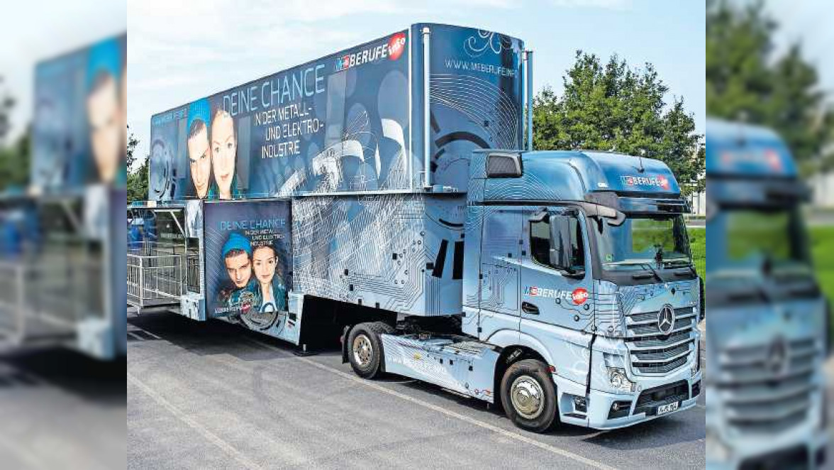 Infotruck der Metall- und Elektro-Industrie auf dem Betzenberg: Auf Entdeckertour