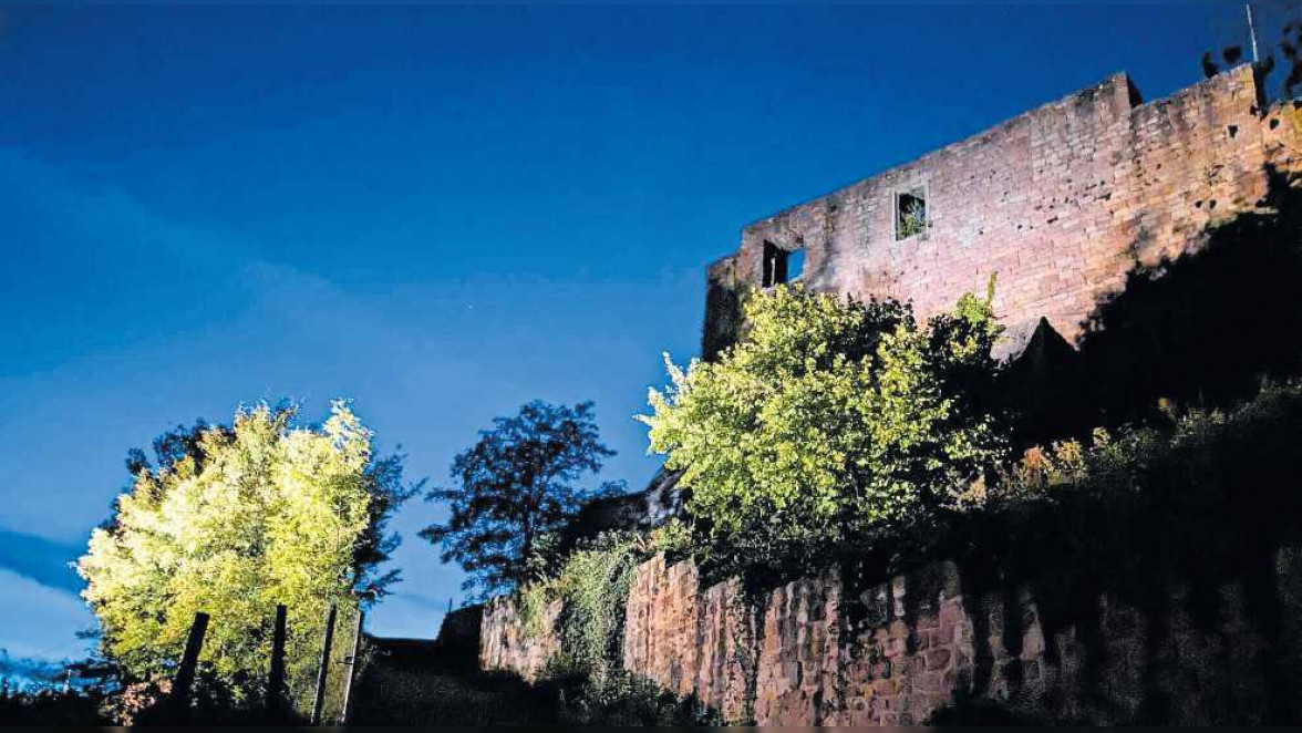 Romantischer Platz auf der Wolfsburg bei Neustadt an der Weinstraße