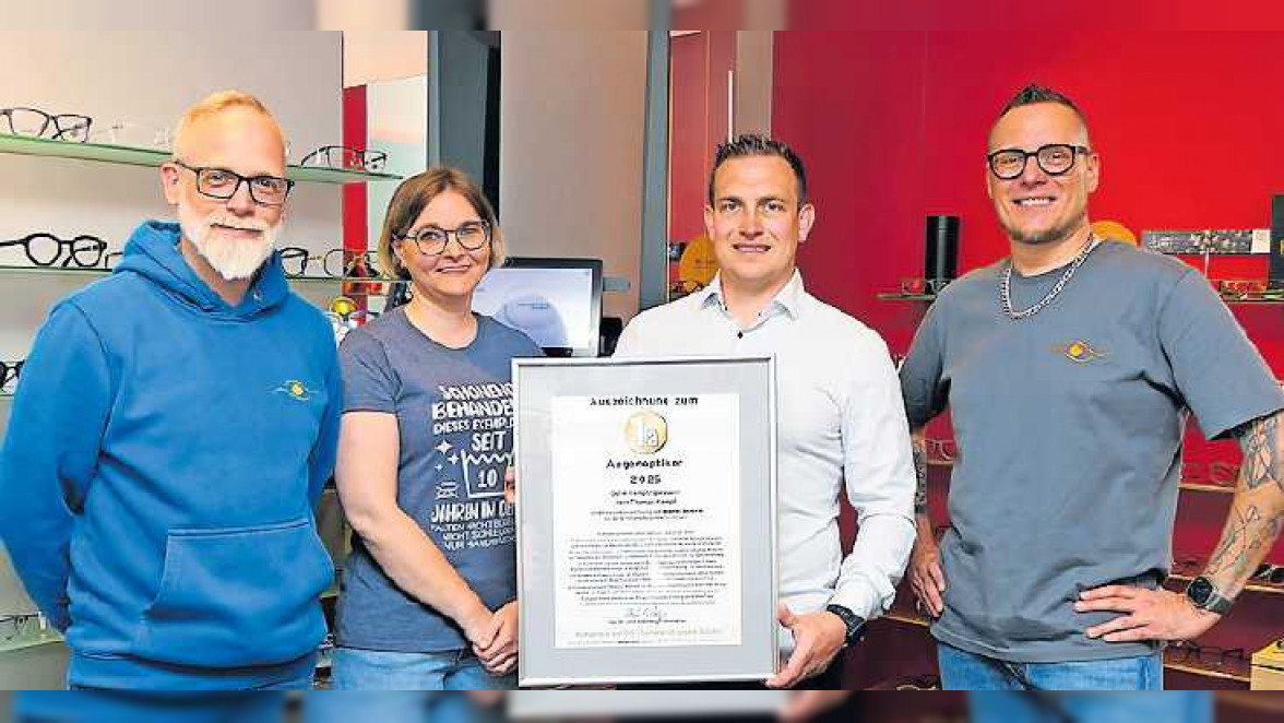 Hütschenhausen: Wieder Auszeichnung "1a-Augenoptiker“ für Optik Kempf